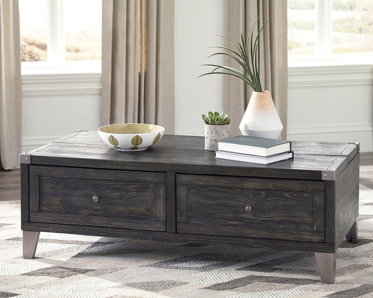 Bradenton Furniture Outlet - Ashley Furniture - Todoe Coffee Table with Lift Top - Lift Top Cocktail Table / Dark Gray - T901-9