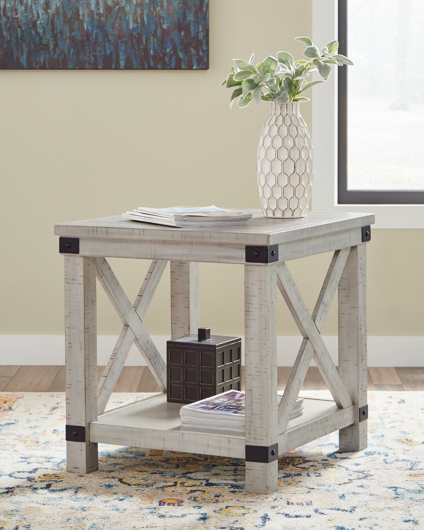 Bradenton Furniture Outlet - Ashley Furniture - Carynhurst End Table - Rectangular End Table / Whitewash - T929-3