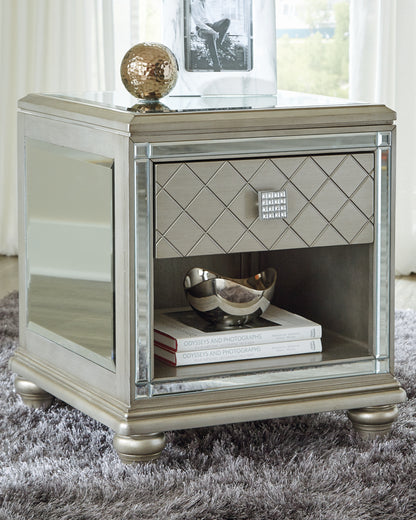 Bradenton Furniture Outlet - Ashley Furniture - Chevanna End Table - Rectangular End Table / Platinum - T942-3