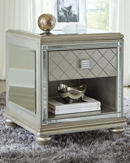 Bradenton Furniture Outlet - Ashley Furniture - Chevanna End Table - Rectangular End Table / Platinum - T942-3
