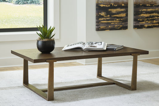 Bradenton Furniture Outlet - Ashley Furniture - Balintmore Coffee Table - Rectangular Cocktail Table / Brown/Gold Finish - T967-1