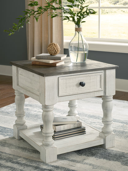 Bradenton Furniture Outlet - Ashley Furniture - Havalance End Table - Square End Table / White/Gray - T994-2