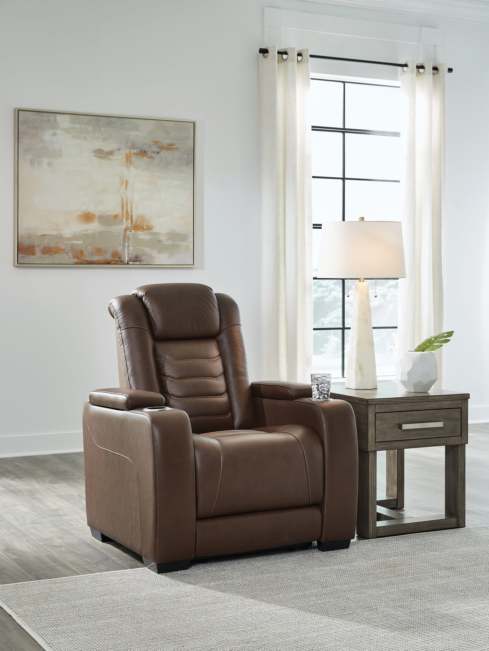 Bradenton Furniture Outlet - Ashley Furniture - High Impact Living Room - PWR Recliner/ADJ Headrest / Tobacco - U1060113