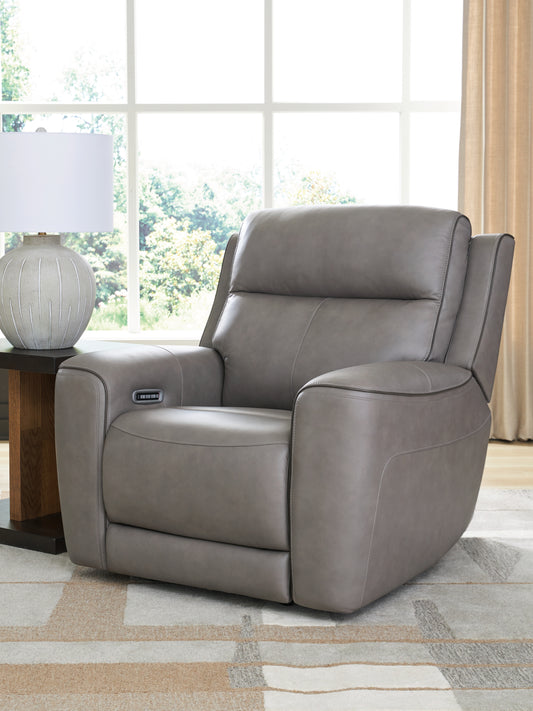 Bradenton Furniture Outlet - Ashley Furniture - 5Z-Comfort Living Room - PWR REC Sofa with ADJ Headrest / Onyx - PCU1090215