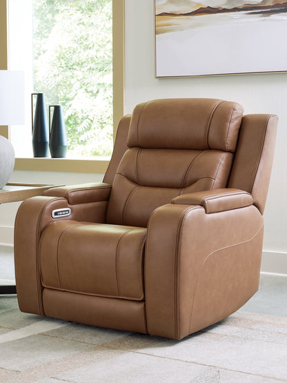 Bradenton Furniture Outlet - Ashley Furniture - Knightington Living Room - Power Recliner w/Audio Seating / Caramel - PCU1160013A