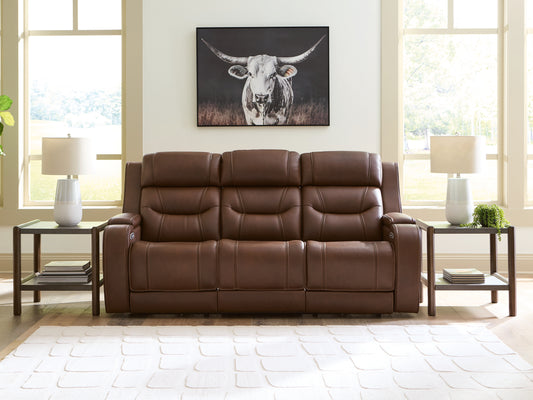 Bradenton Furniture Outlet - Ashley Furniture - Knightington Living Room - PWR REC Sofa w/Audio Seating / Brown - PCU1160215A