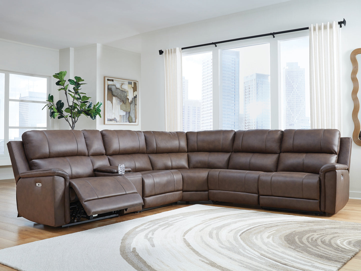 Bradenton Furniture Outlet - Ashley Furniture - Bleckley Sectional - 6-Piece Power Reclining Sectional / Espresso - PCU12001S5