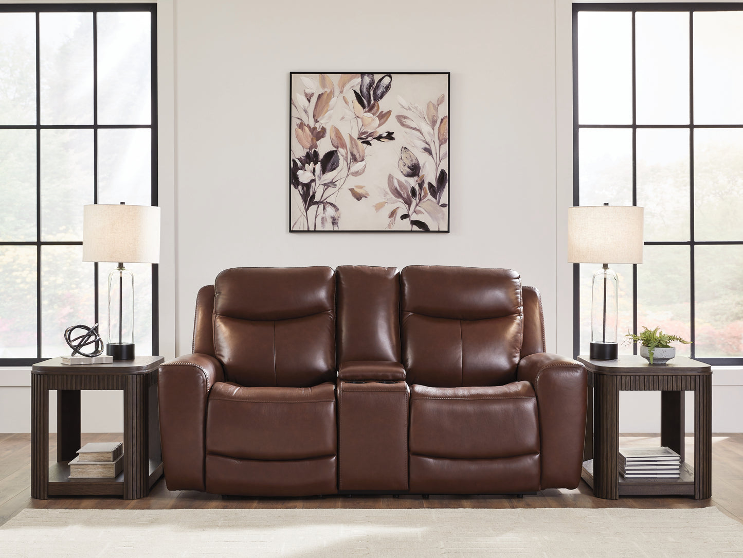 Bradenton Furniture Outlet - Ashley Furniture - Next Move Living Room - PWR REC Loveseat/CON/ADJ HDRST / Mahogany - PCU1210218