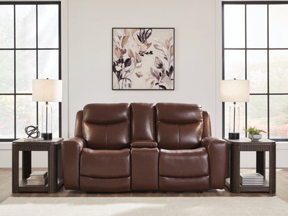 Bradenton Furniture Outlet - Ashley Furniture - Next Move Living Room - PWR REC Loveseat/CON/ADJ HDRST / Mahogany - PCU1210218
