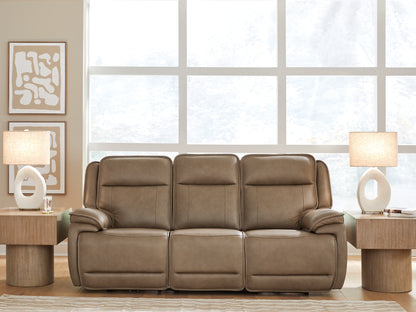 Bradenton Furniture Outlet - Ashley Furniture - Glencroft Living Room - PWR REC Sofa with ADJ Headrest / Sahara - PCU1240015