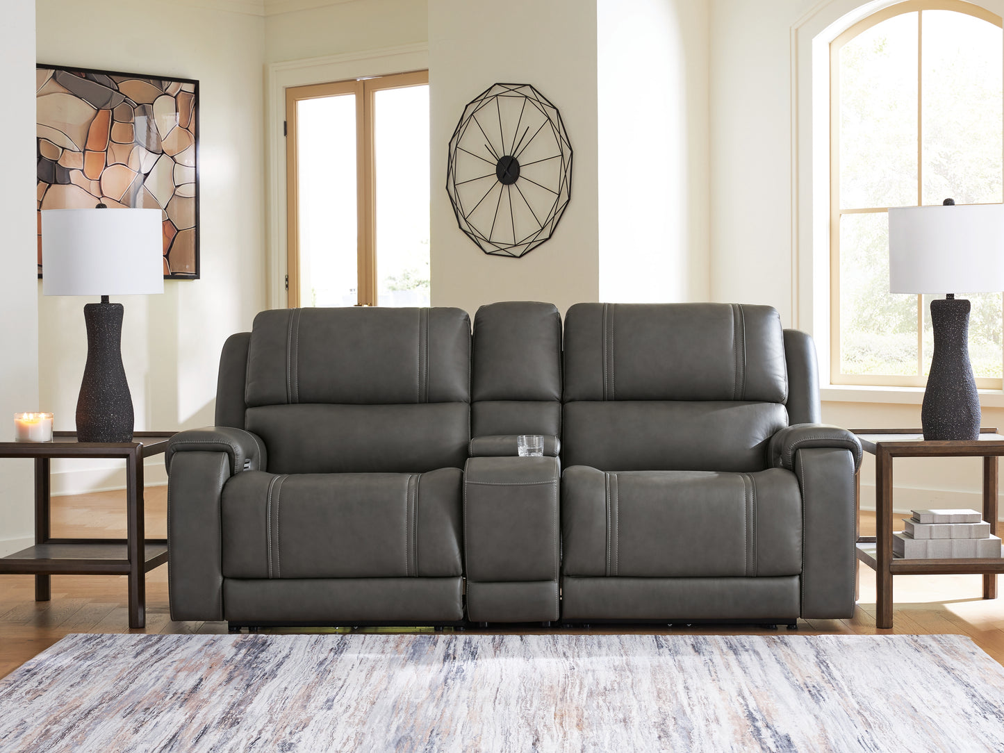 Bradenton Furniture Outlet - Ashley Furniture - 5Z - Pittson Sectional - 3-Piece Power Reclining Sectional Loveseat with Console - PCU12600S2