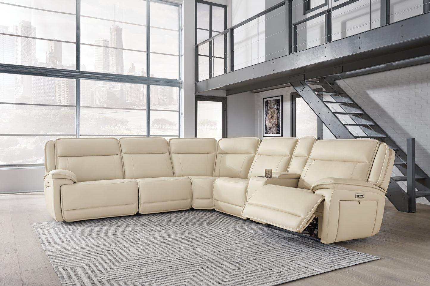 Bradenton Furniture Outlet - Ashley Furniture - Double Deal Sectional - 6-Piece Power Reclining Sectional / Almond - U13001S1