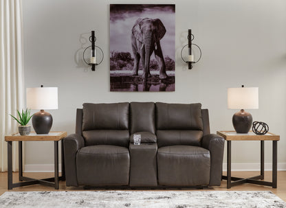 Bradenton Furniture Outlet - Ashley Furniture - Boxmere Living Room - DBL REC PWR Loveseat w/Console / Storm - U1310096
