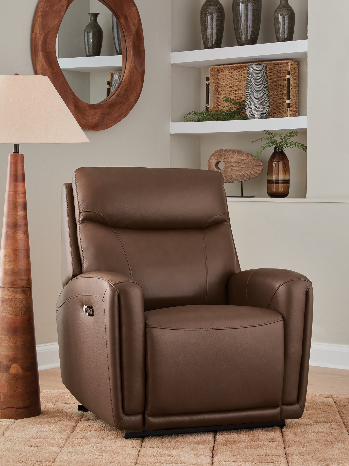 Bradenton Furniture Outlet - Ashley Furniture - Pincara Living Room - PWR AutoGlide REC/ADJ Headrest / Umber - PCU1380242