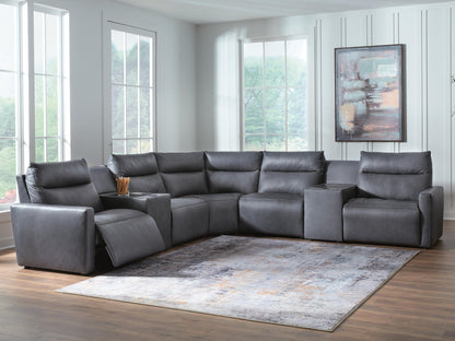 Bradenton Furniture Outlet - Ashley Furniture - ModZ Sectional - 7-Piece Power Reclining Sectional with Audio Consoles - U14001S8