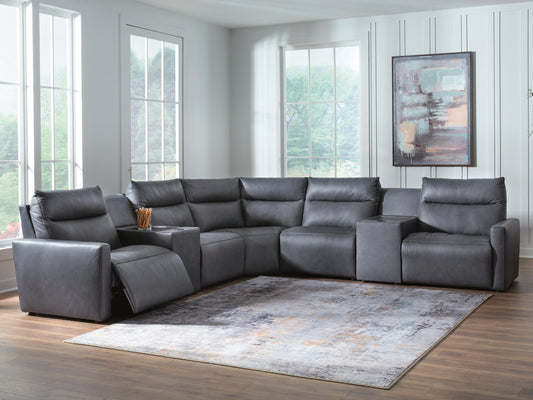 Bradenton Furniture Outlet - Ashley Furniture - ModZ Sectional - 7-Piece Power Reclining Sectional with Audio Consoles - U14001S8