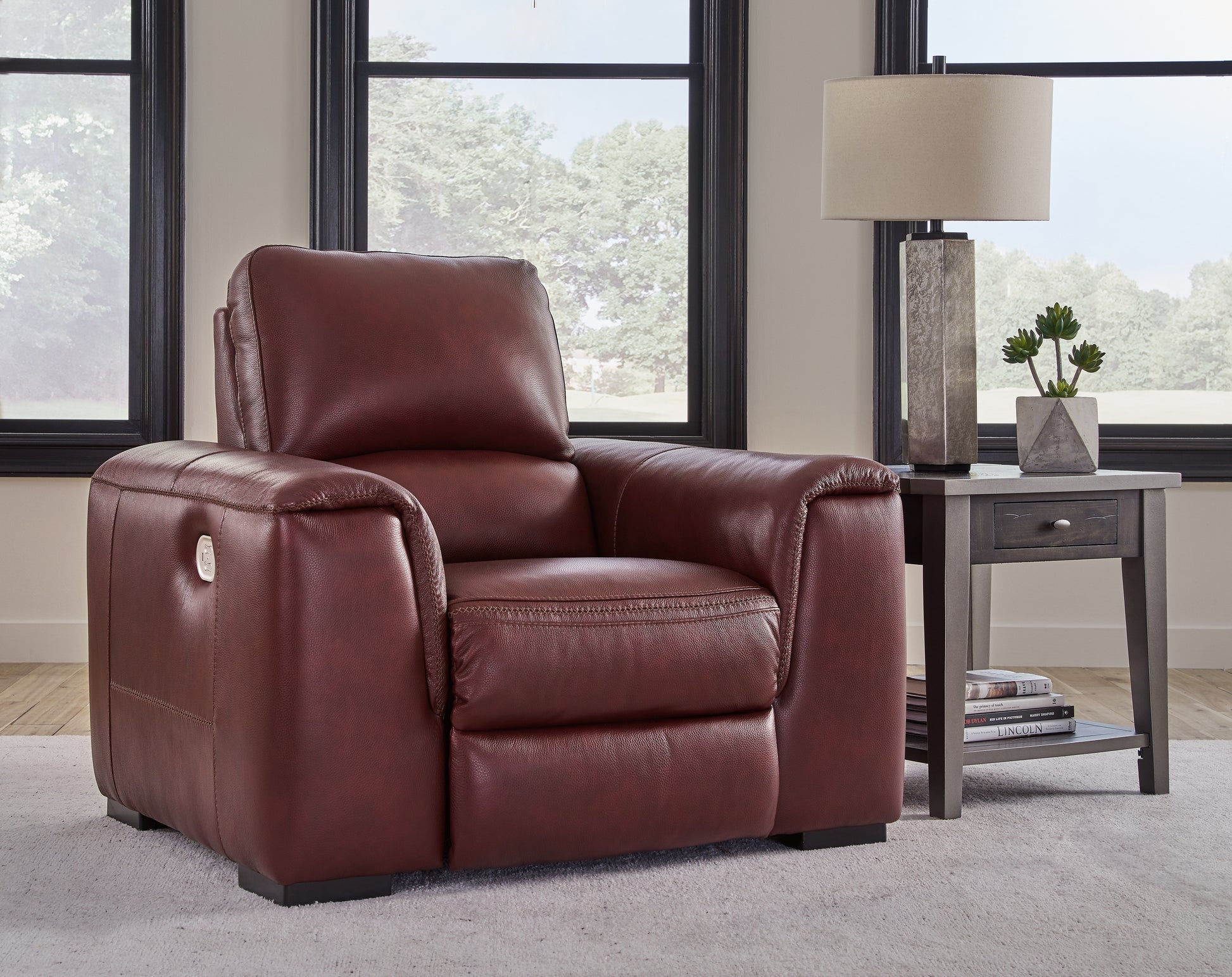 Bradenton Furniture Outlet - Ashley Furniture - Alessandro Living Room - PWR Recliner/ADJ Headrest / Garnet - U2550113