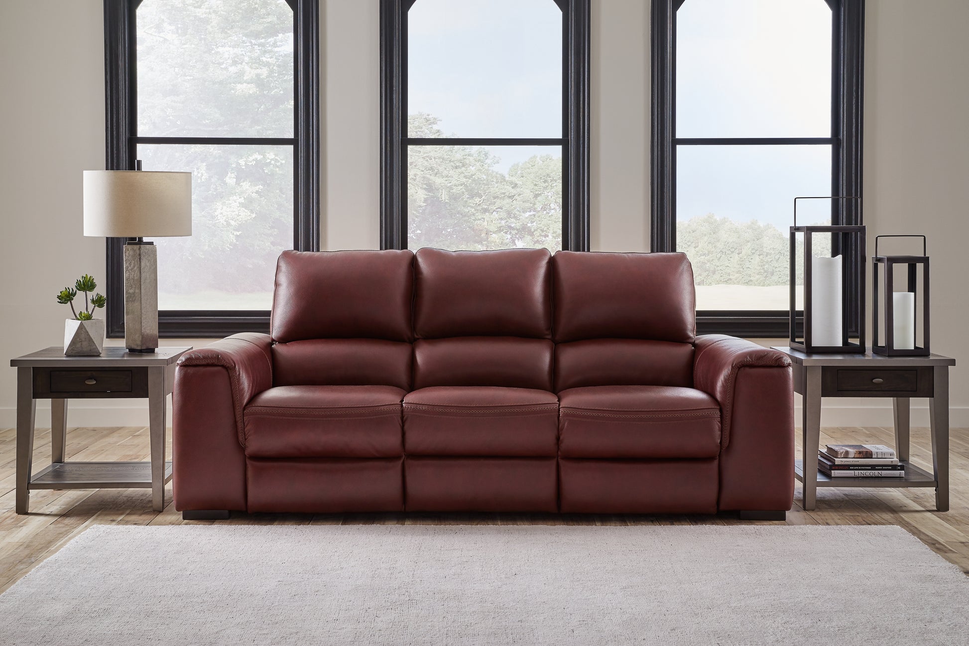 Bradenton Furniture Outlet - Ashley Furniture - Alessandro Living Room - PWR REC Sofa with ADJ Headrest / Garnet - U2550115