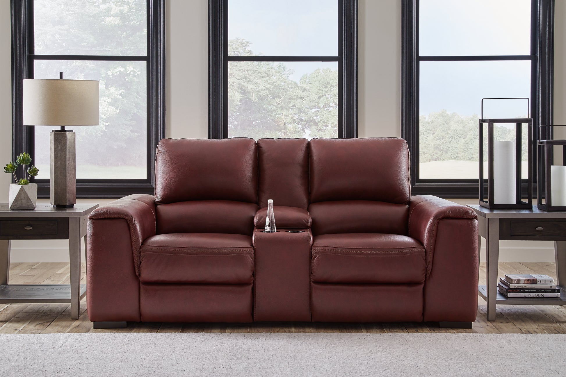 Bradenton Furniture Outlet - Ashley Furniture - Alessandro Living Room - PWR REC Loveseat/CON/ADJ HDRST / Garnet - U2550118