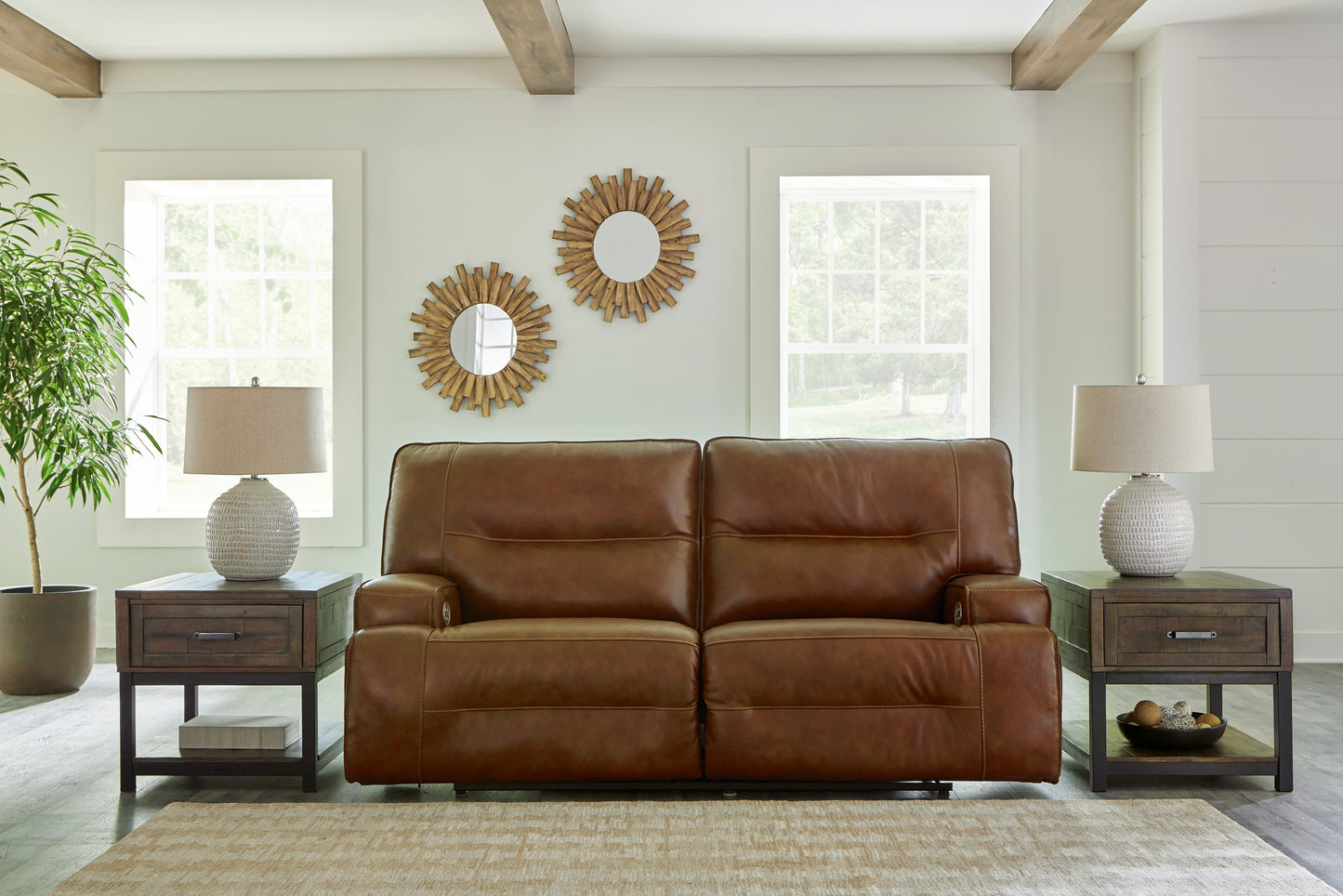 Bradenton Furniture Outlet - Ashley Furniture - Francesca Living Room - 2 Seat PWR REC Sofa ADJ HDREST / Auburn - U2570547