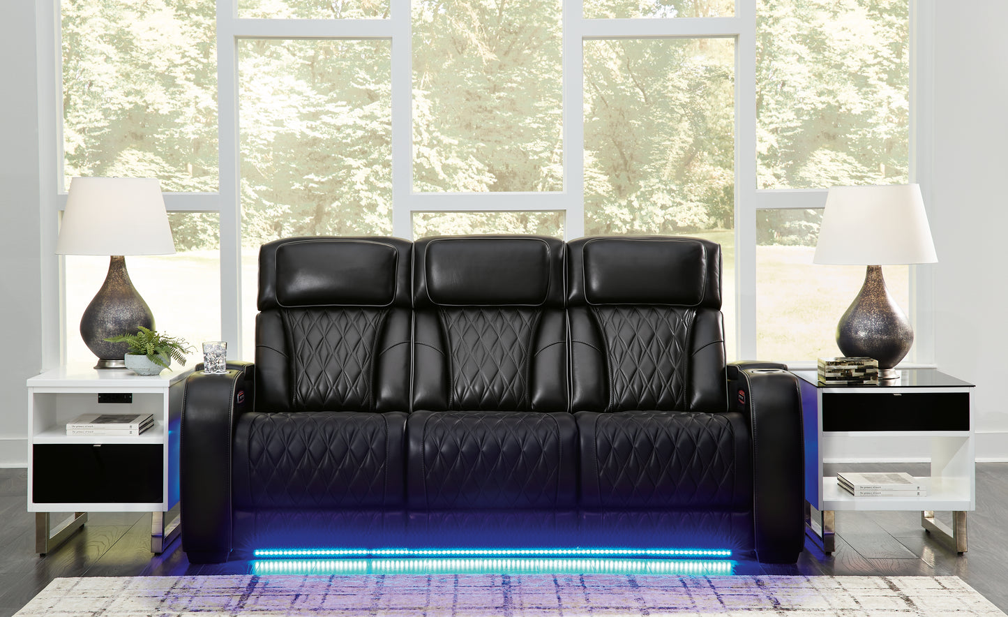 Bradenton Furniture Outlet - Ashley Furniture - Boyington Living Room - PWR REC Sofa with ADJ Headrest / Black - U2710615