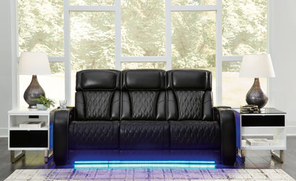 Bradenton Furniture Outlet - Ashley Furniture - Boyington Living Room - PWR REC Sofa with ADJ Headrest / Black - U2710615