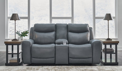 Bradenton Furniture Outlet - Ashley Furniture - Mindanao Living Room - PWR REC Loveseat/CON/ADJ HDRST / Steel - U5950418