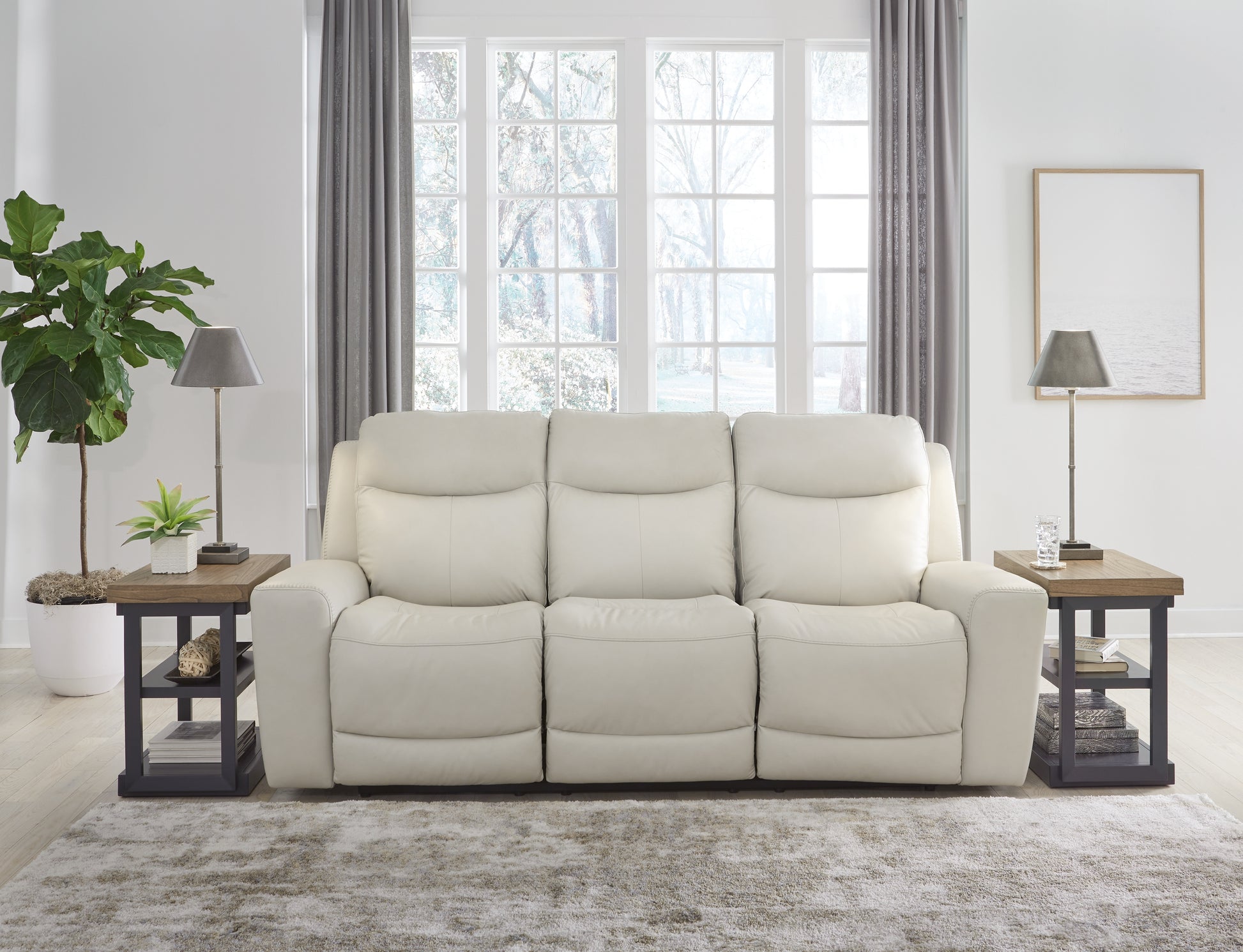 Bradenton Furniture Outlet - Ashley Furniture - Mindanao Living Room - PWR REC Sofa with ADJ Headrest / Coconut - U5950515