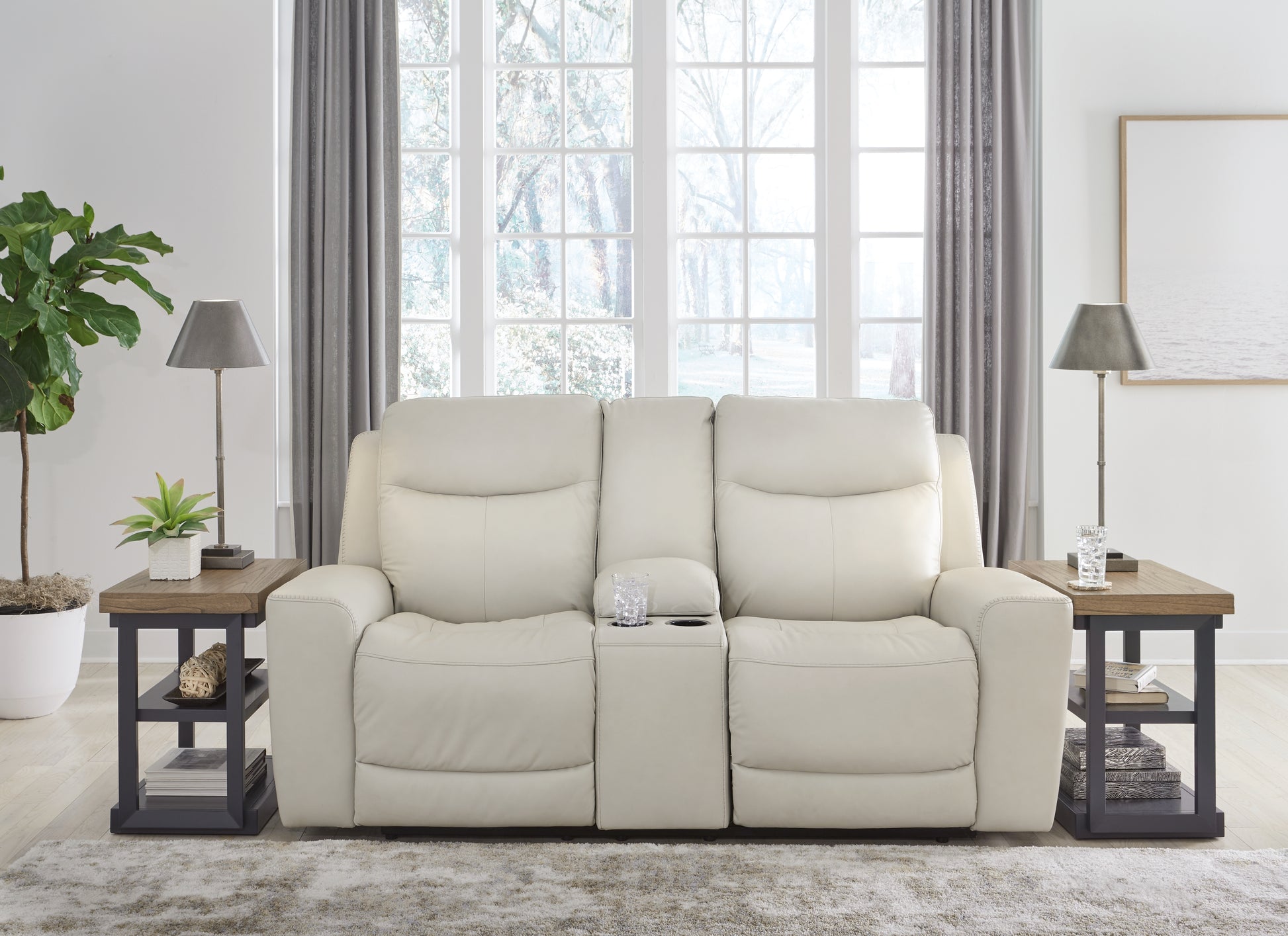 Bradenton Furniture Outlet - Ashley Furniture - Mindanao Living Room - PWR REC Loveseat/CON/ADJ HDRST / Coconut - U5950518