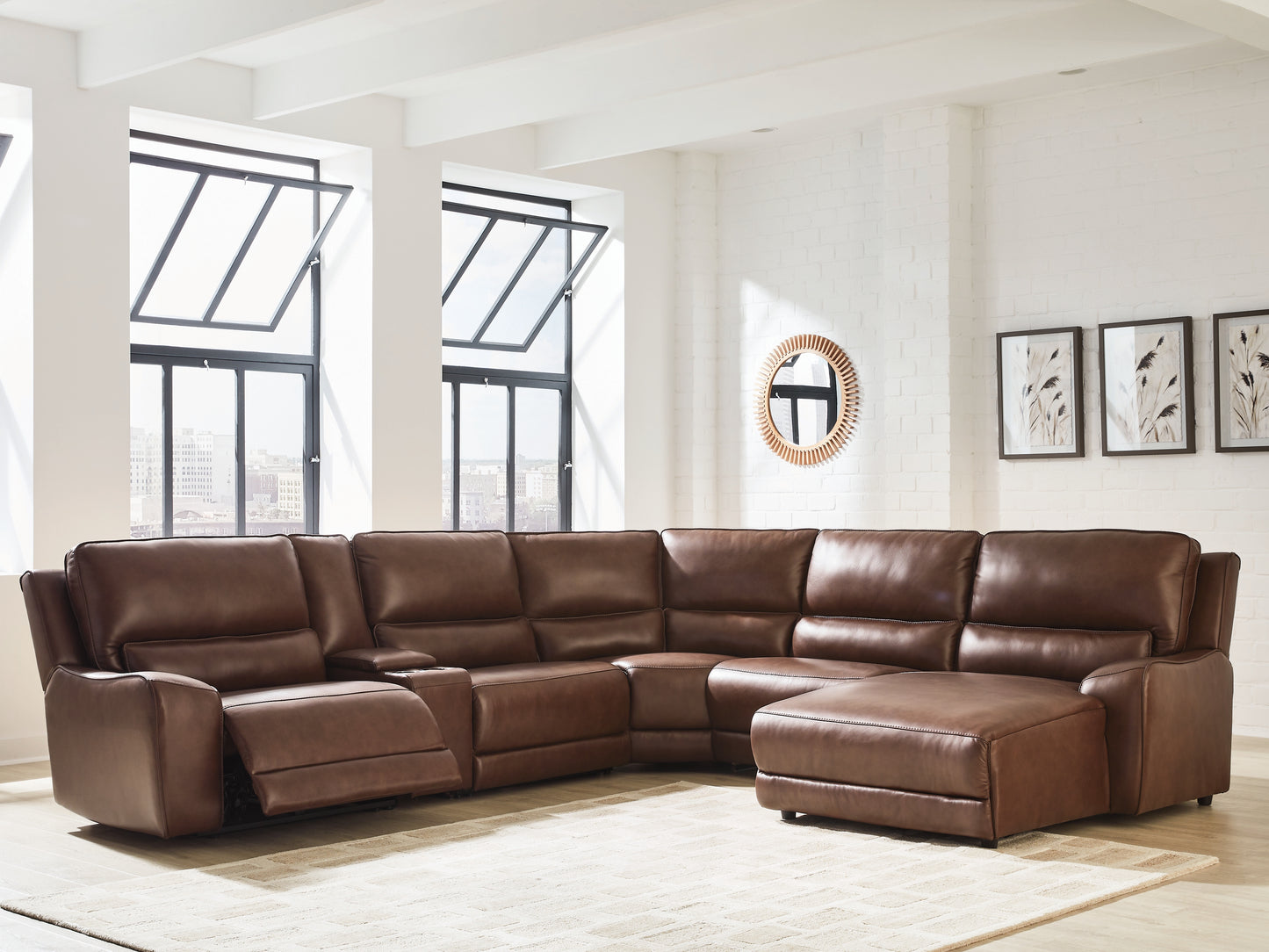Bradenton Furniture Outlet - Ashley Furniture - DeepWakes Sectional - 6-Piece Power Reclining Sectional with Chaise / Canyon - PCU62607S6