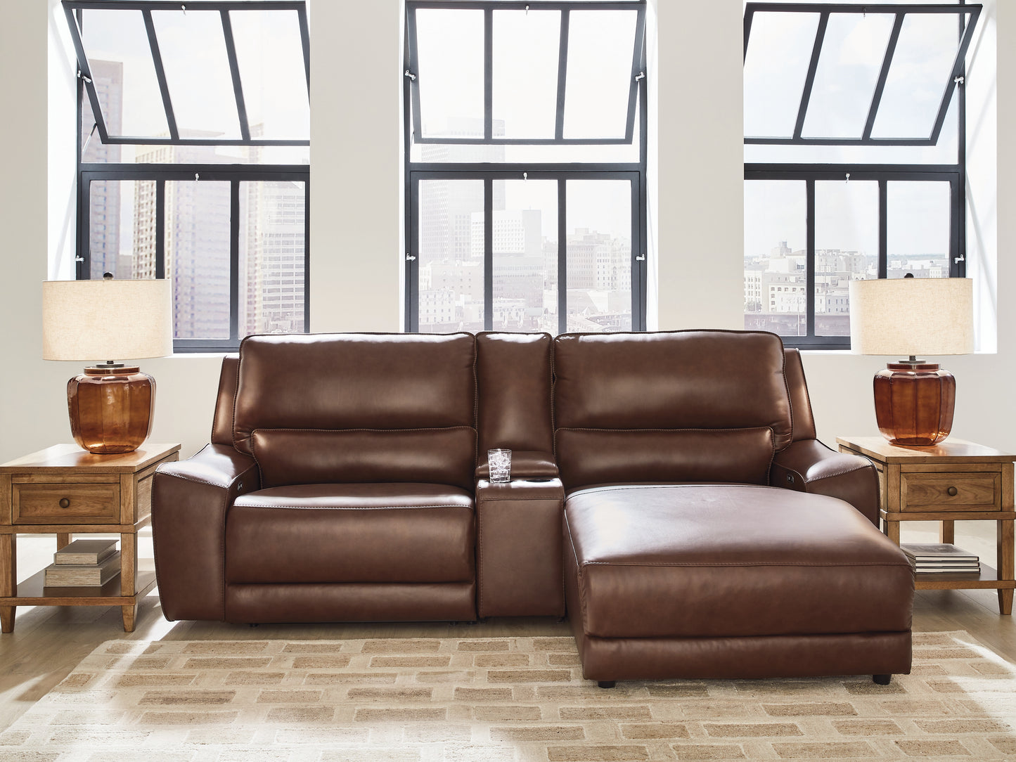 Bradenton Furniture Outlet - Ashley Furniture - DeepWakes Sectional - 3-Piece Power Reclining Sectional with Chaise / Canyon - PCU62607S4