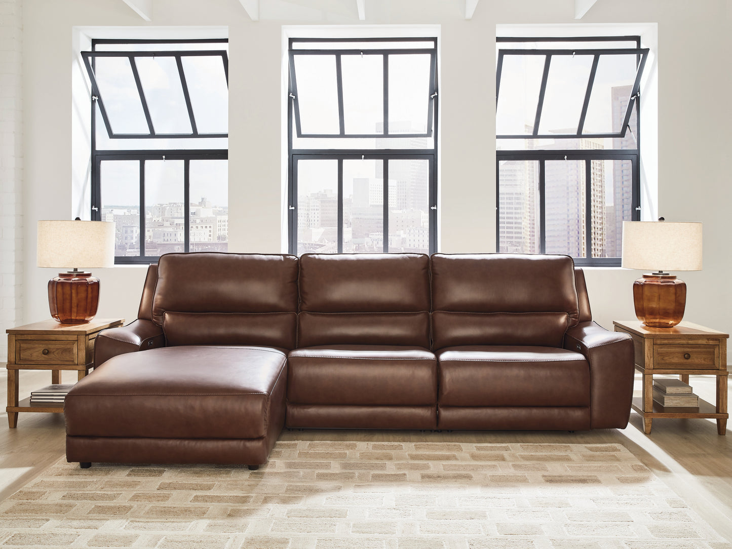 Bradenton Furniture Outlet - Ashley Furniture - DeepWakes Sectional - 3-Piece Reclining Sofa Chaise / Canyon - PCU62607S23