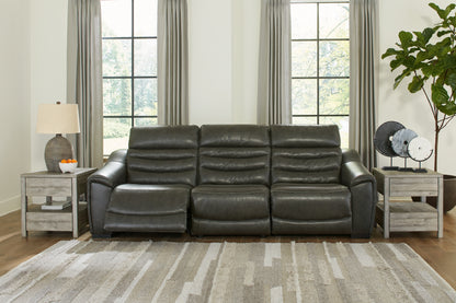 Bradenton Furniture Outlet - Ashley Furniture - Center Line Sectional - 3-Piece Power Reclining Sectional Sofa / Dark Gray - U63404S5