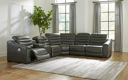 Bradenton Furniture Outlet - Ashley Furniture - Center Line Sectional - 3-Piece Power Reclining Sectional Sofa / Dark Gray - U63404S5