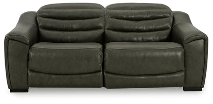 Bradenton Furniture Outlet - Ashley Furniture - Center Line Sectional - 2-Piece Power Reclining Sectional Loveseat / Dark Gray - U63404S1
