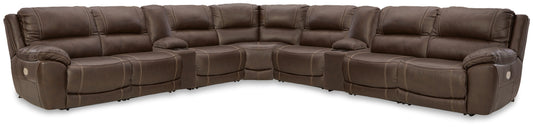 Bradenton Furniture Outlet - Ashley Furniture - Dunleith 9-Piece Power Reclining Sectional - 9-piece Power Reclining Sectional / Chocolate - U71604S10