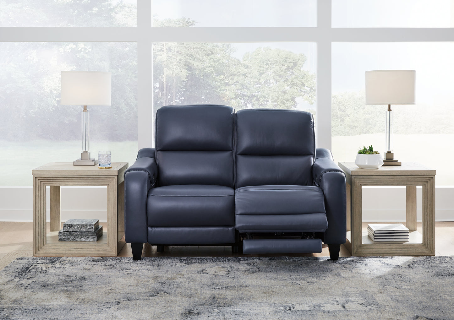 Bradenton Furniture Outlet - Ashley Furniture - Mercomatic Living Room - PWR REC Loveseat/ADJ Headrest / Ocean - U7531114
