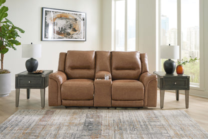 Bradenton Furniture Outlet - Ashley Furniture - Trasimeno Living Room - PWR REC Loveseat/CON/ADJ HDRST / Caramel - U8281518