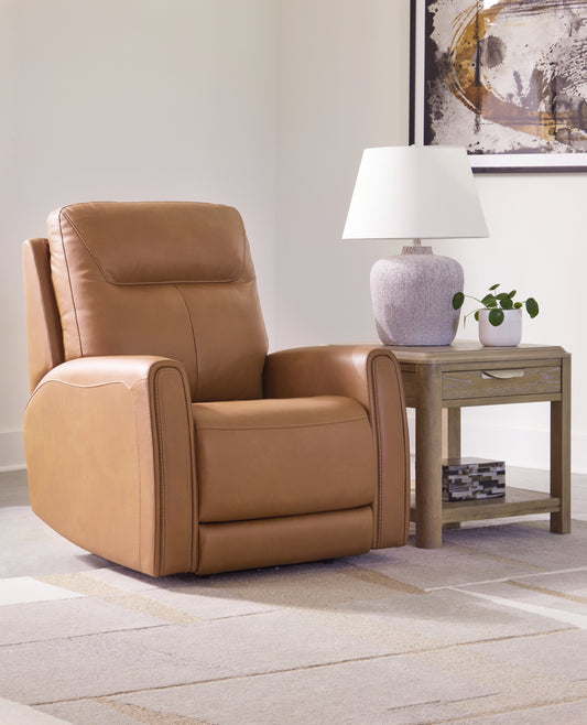 Bradenton Furniture Outlet - Ashley Furniture - Tryanny Living Room - PWR REC Loveseat/ADJ Headrest / Butterscotch - U9370414