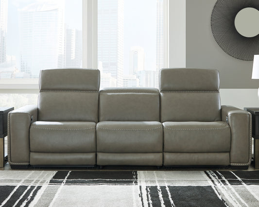 Bradenton Furniture Outlet - Ashley Furniture - Correze Sectional - 3-Piece Power Reclining Sectional with Chaise / Gray - U94202S11