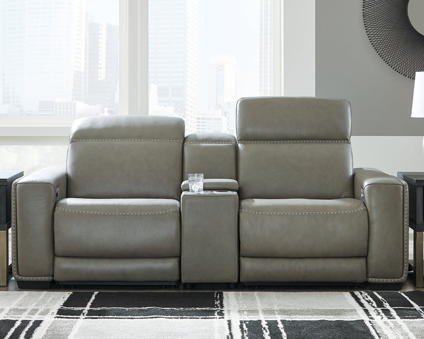 Bradenton Furniture Outlet - Ashley Furniture - Correze Sectional - 3-Piece Power Reclining Sectional Loveseat / Gray - U94202S3
