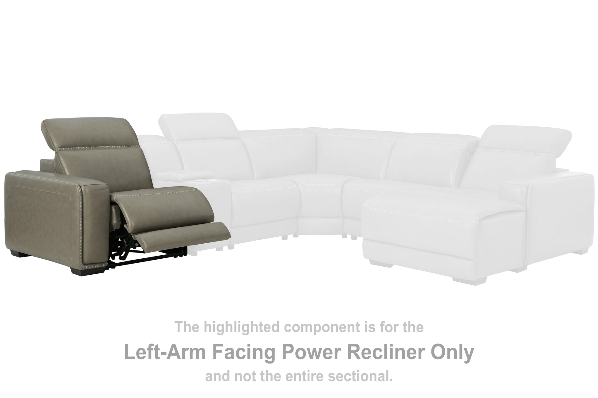 Bradenton Furniture Outlet - Ashley Furniture - Correze Sectional - LAF Zero Wall Power Recliner / Gray - U9420258