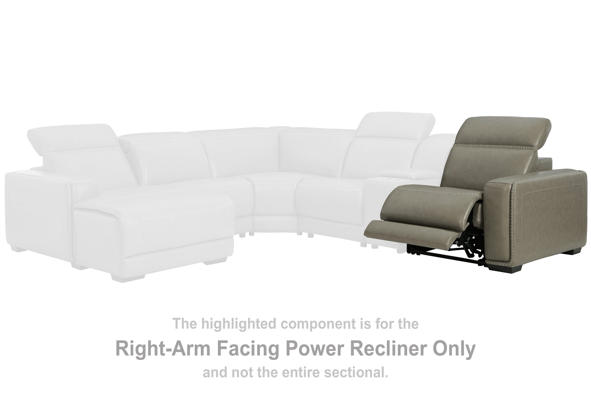 Bradenton Furniture Outlet - Ashley Furniture - Correze Sectional - RAF Zero Wall Power Recliner / Gray - U9420262