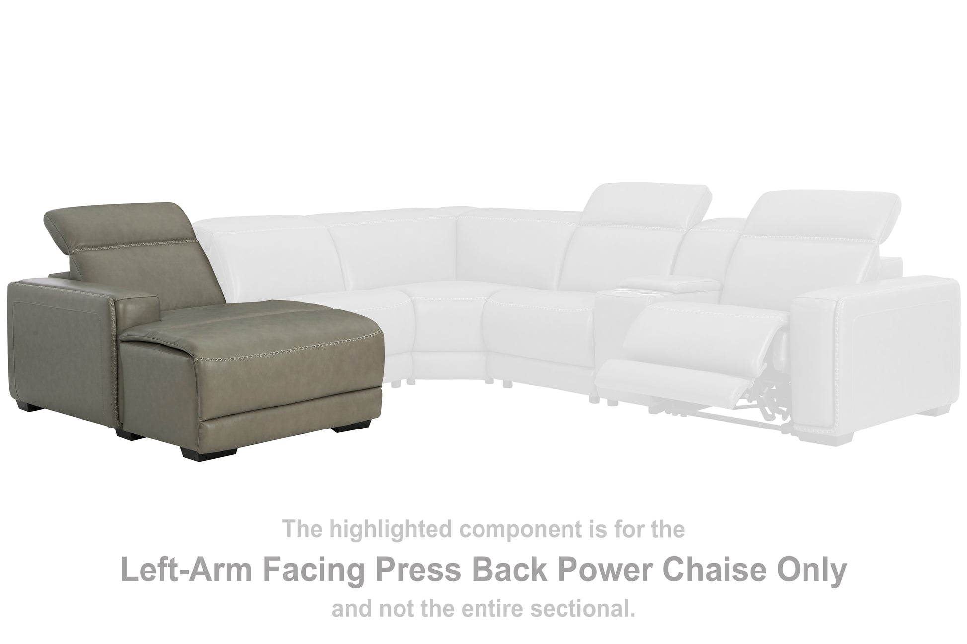 Bradenton Furniture Outlet - Ashley Furniture - Correze Sectional - LAF PWR Reclining Back Chaise / Gray - U9420279