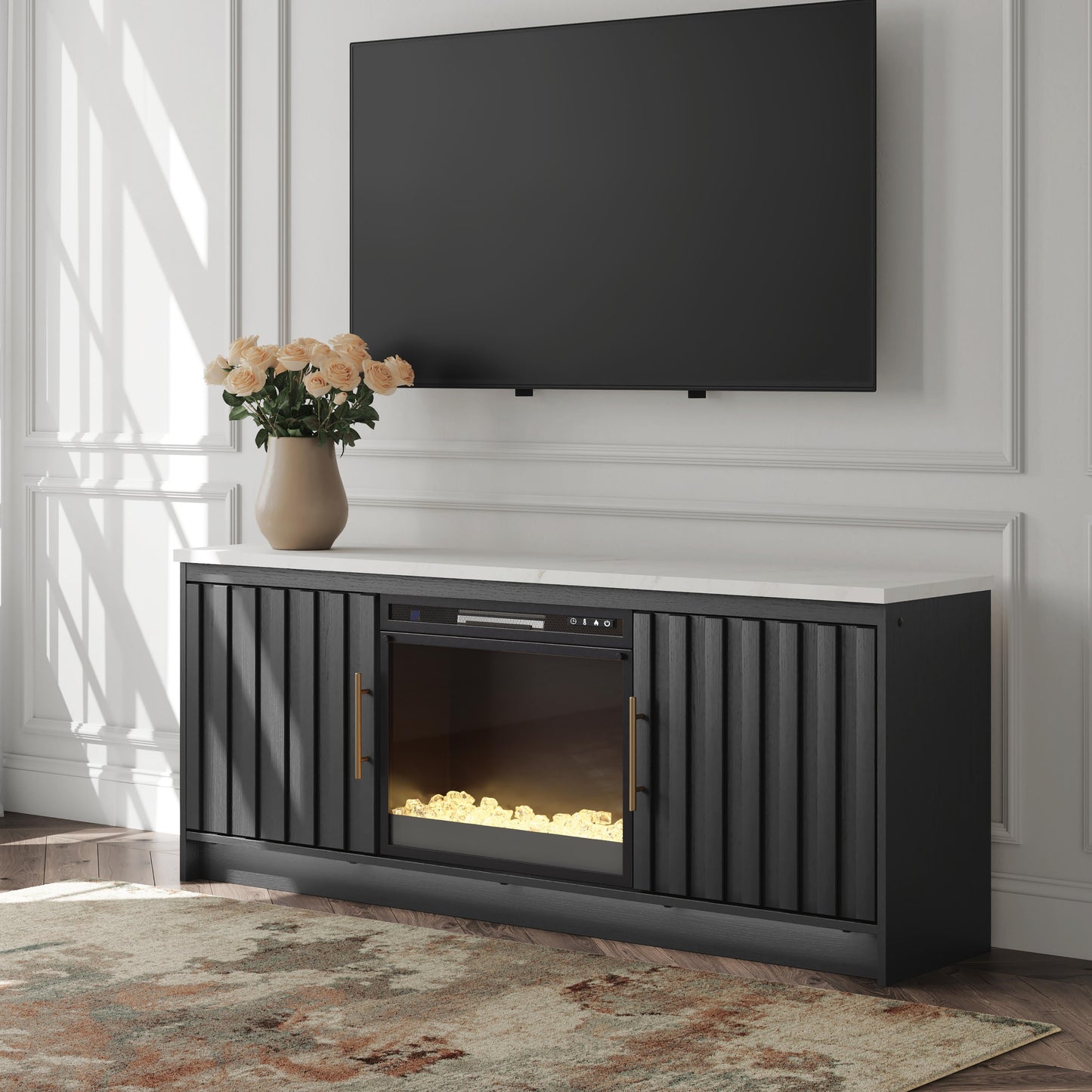 Bradenton Furniture Outlet - Ashley Furniture - Cadmori 63" TV Stand with Electric Fireplace - 63" TV Stand with Electric Fireplace - W2616W1