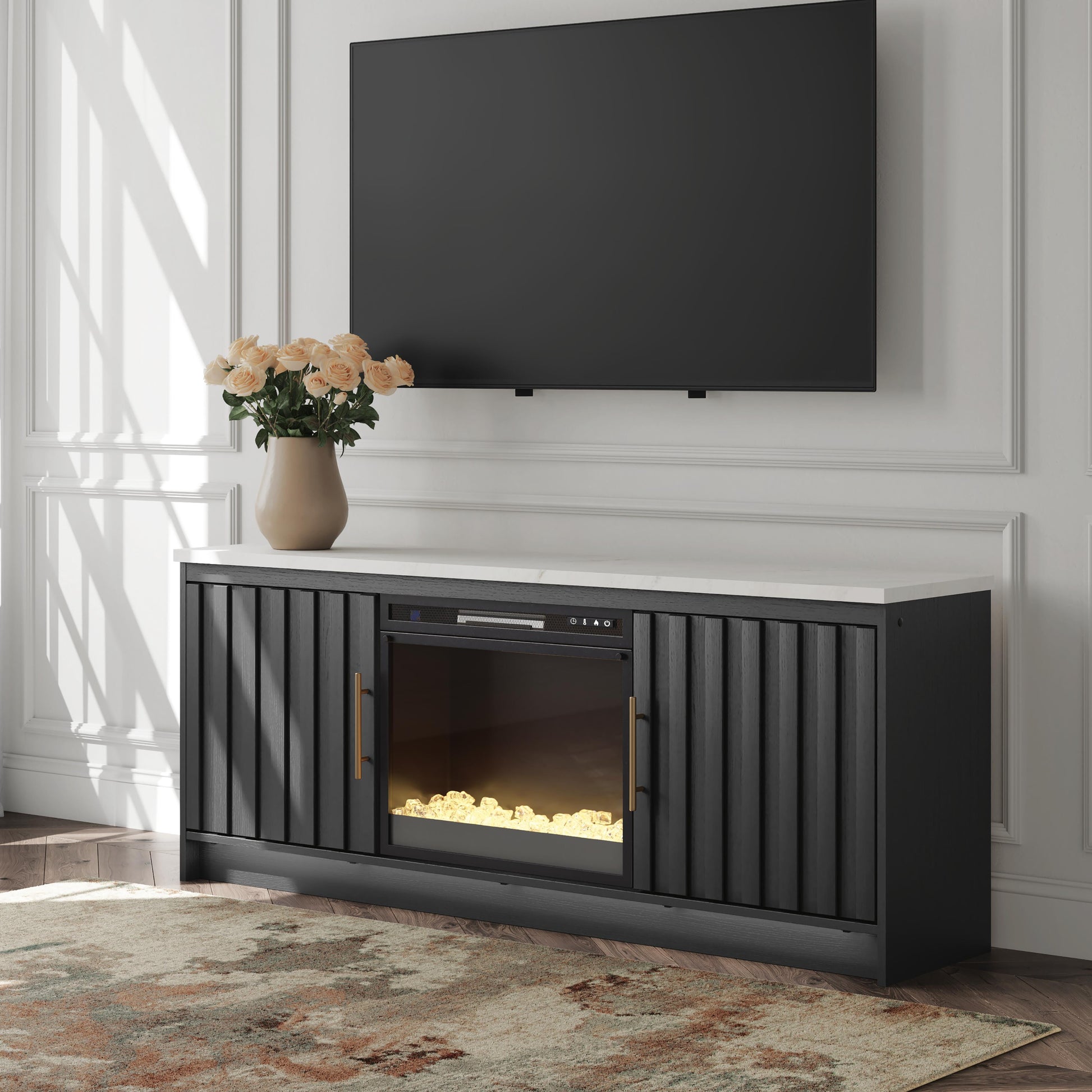 Bradenton Furniture Outlet - Ashley Furniture - Cadmori 63" TV Stand with Electric Fireplace - 63" TV Stand with Electric Fireplace - W2616W1