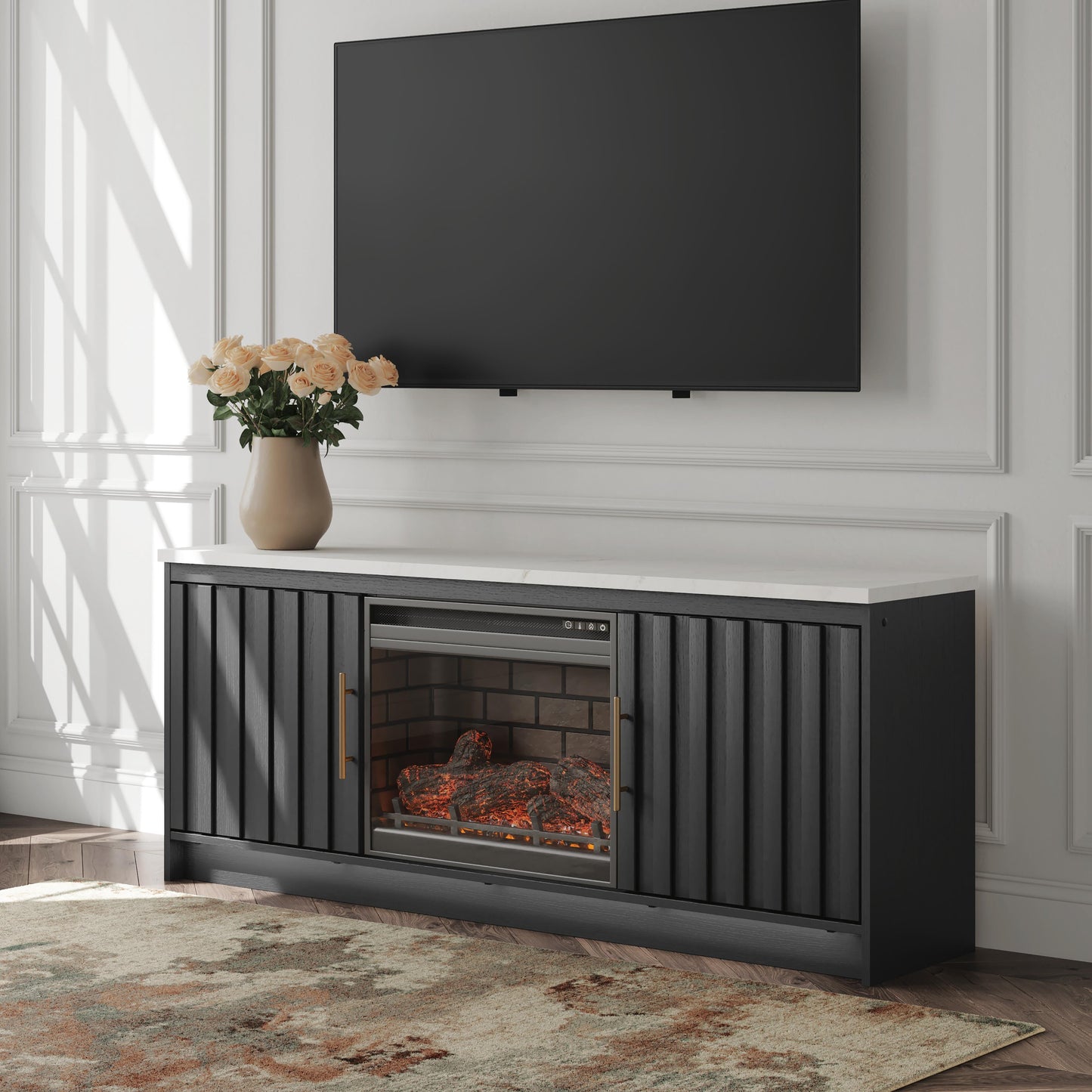 Bradenton Furniture Outlet - Ashley Furniture - Cadmori 63" TV Stand with Electric Fireplace - 63" TV Stand with Electric Fireplace - W2616W2