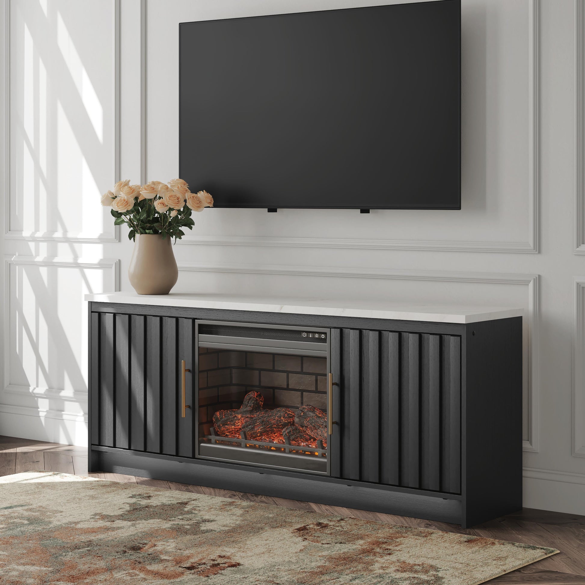 Bradenton Furniture Outlet - Ashley Furniture - Cadmori 63" TV Stand with Electric Fireplace - 63" TV Stand with Electric Fireplace - W2616W2