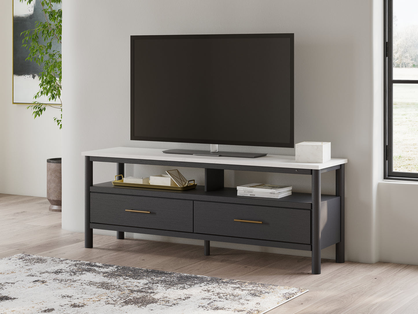 Bradenton Furniture Outlet - Ashley Furniture - Cadmori TV Stand - 72" / Black/White - W2616-68