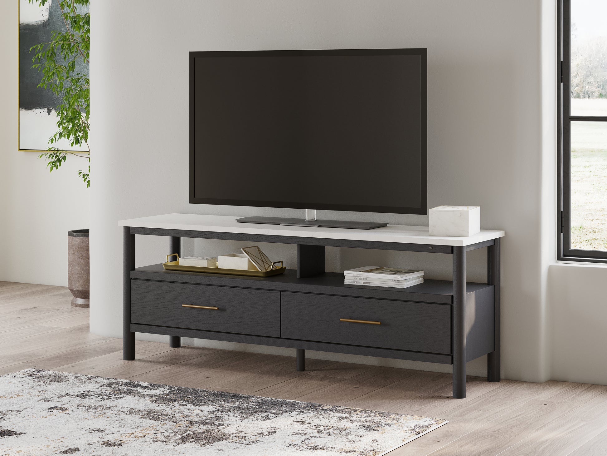 Bradenton Furniture Outlet - Ashley Furniture - Cadmori TV Stand - 72" / Black/White - W2616-68
